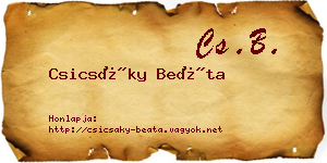 Csicsáky Beáta névjegykártya