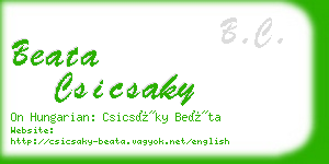 beata csicsaky business card